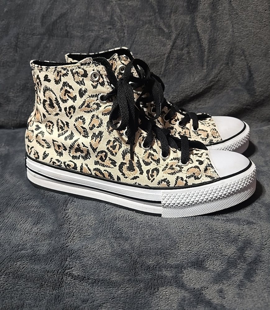 Converse Chuck Taylor All Star Eva Lift Leapord Print Size 5.5 Youth Women's 8